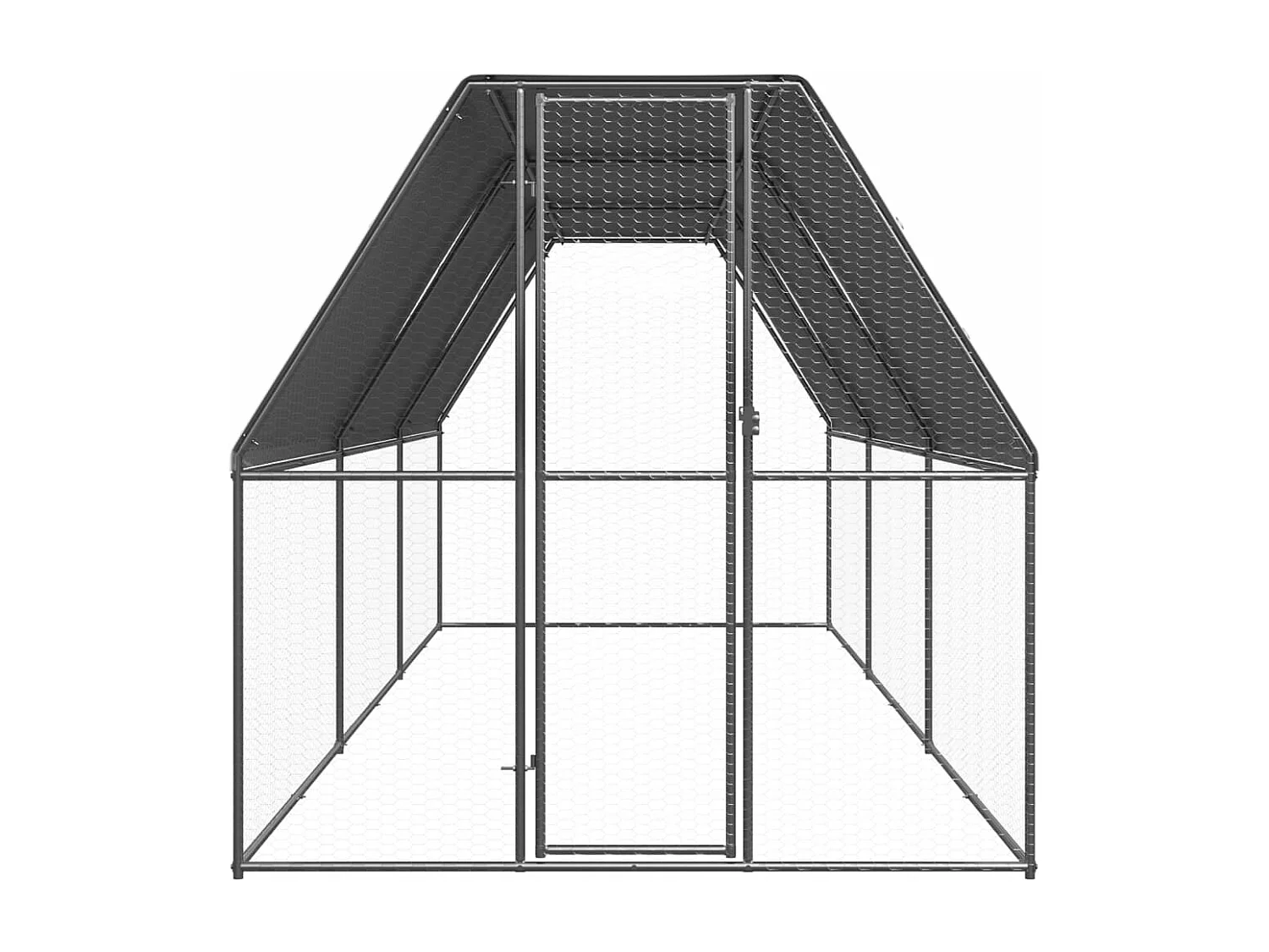 Galinheiro de exterior 2x6x2 m aço galvanizado PT233463