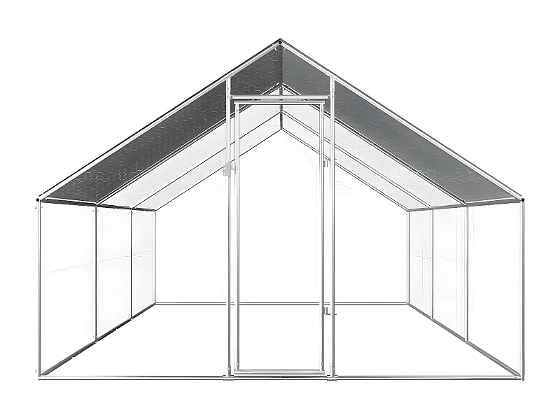 Galinheiro exterior em aço galvanizado 2,75x6x1,92 m PT592930