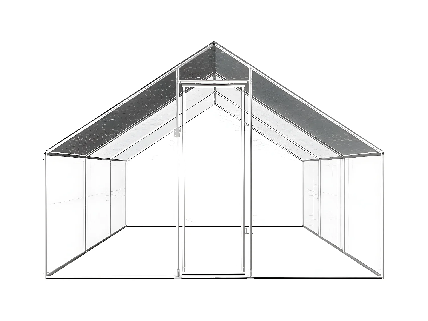 Poulailler d'extérieur 2,75 x 6 x 1,92 m Acier galvanisé RG3Q75212