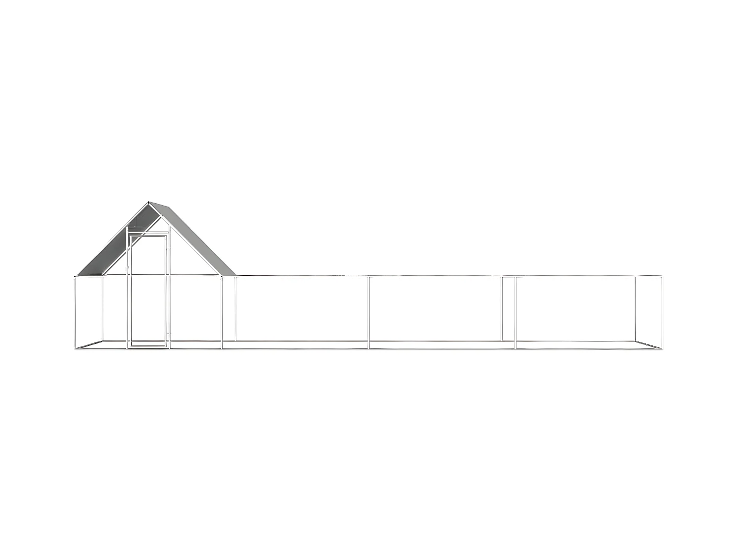 Poulailler 8 x 2 x 2 m Acier galvanisé RG3Q42092