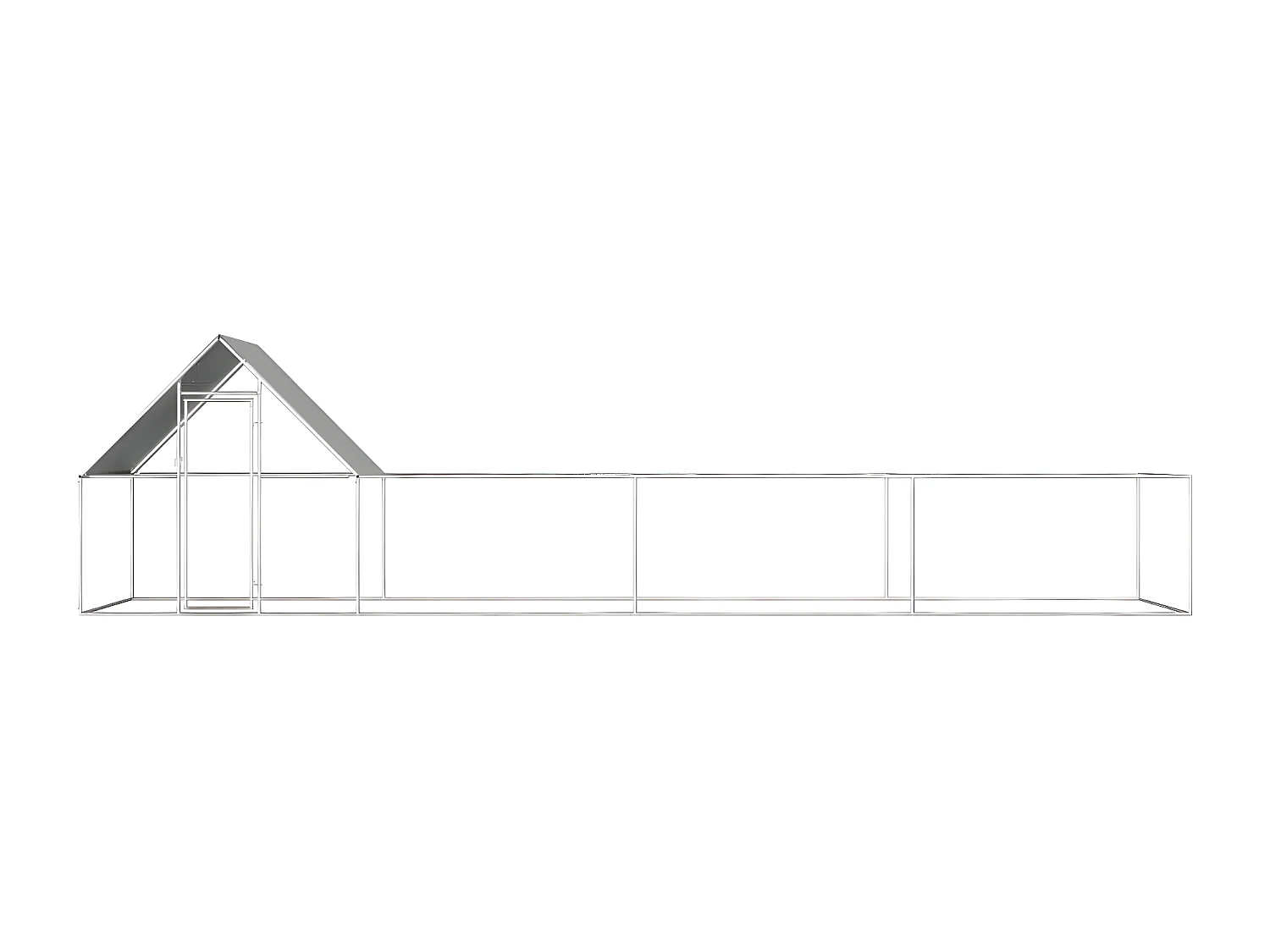 Poulailler 8 x 2 x 2 m Acier galvanisé RG3Q42092