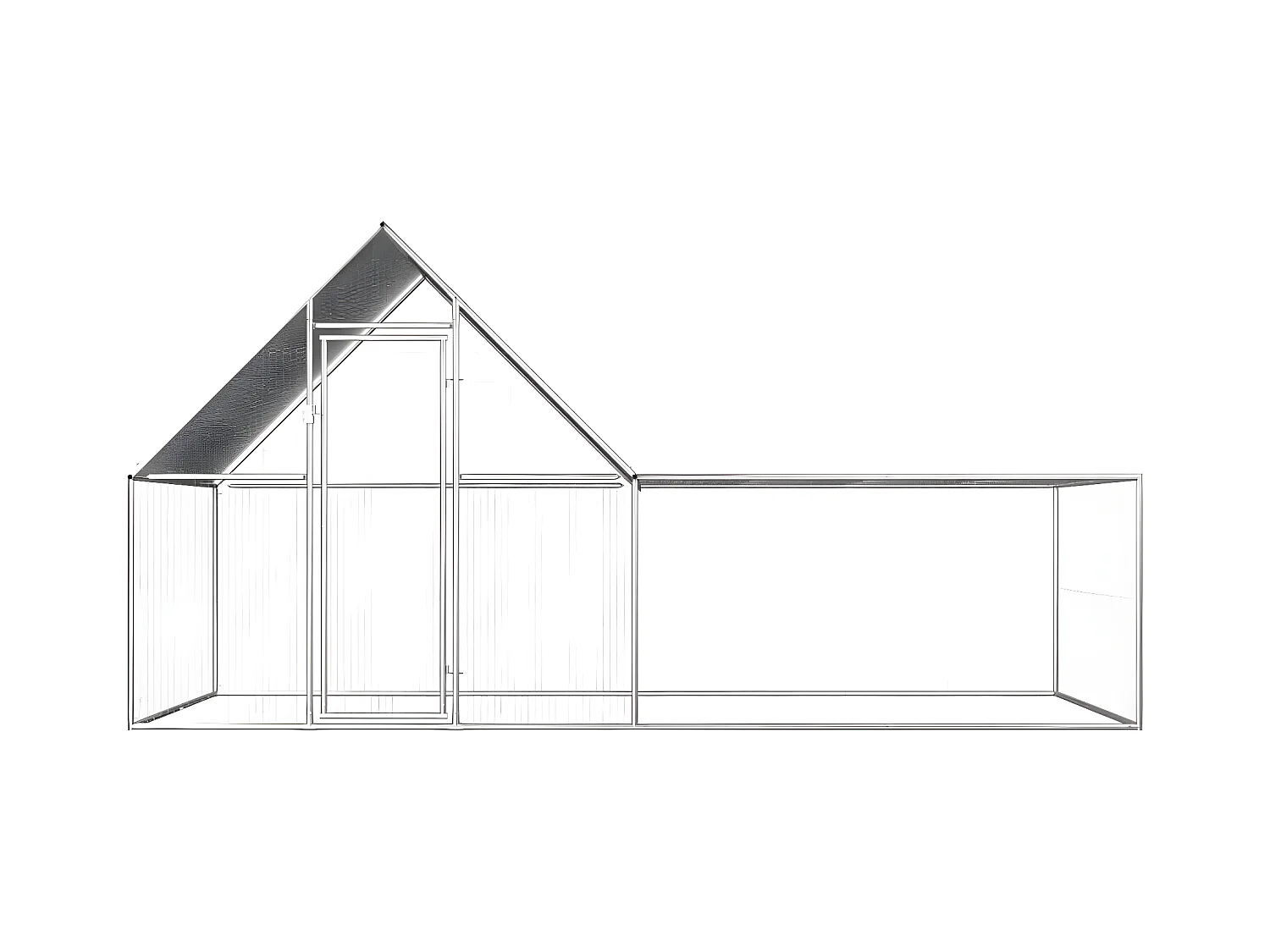 Poulailler 4 x 2 x 2 m Acier galvanisé RG3Q36672
