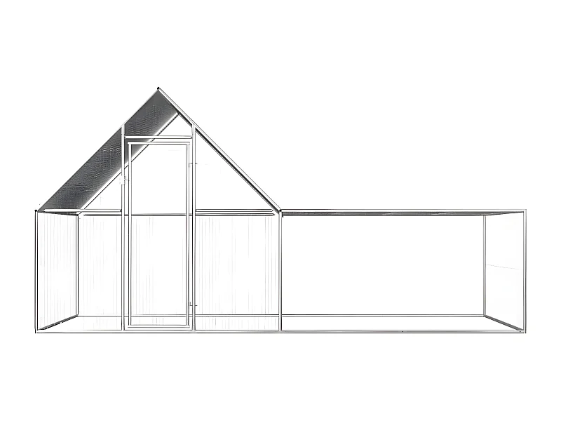 Galinheiro 4x2x2 m aço galvanizado PT568303