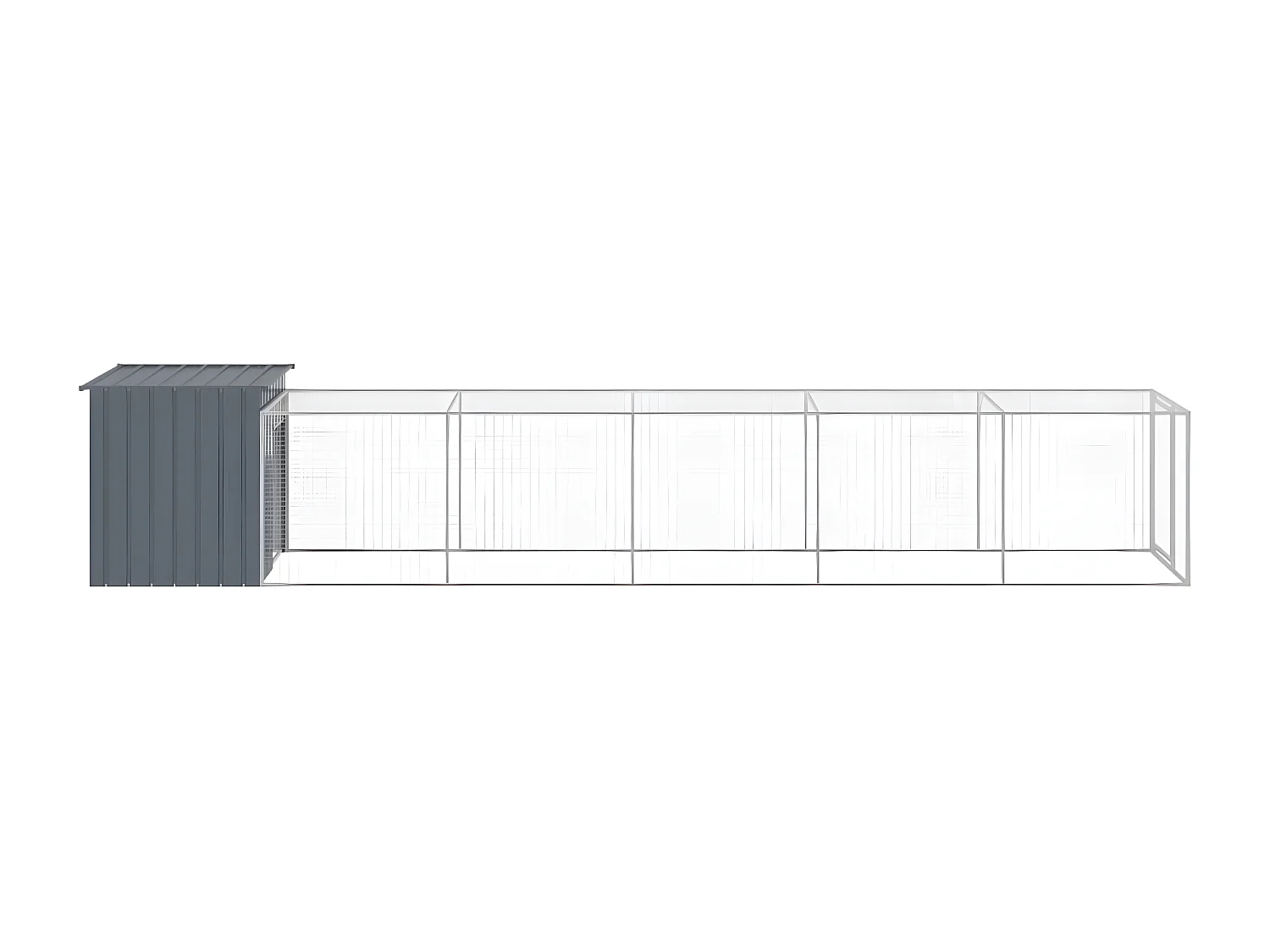 Poulailler avec cour anthracite 110x609x110 cm acier galvanisé RG3Q68981