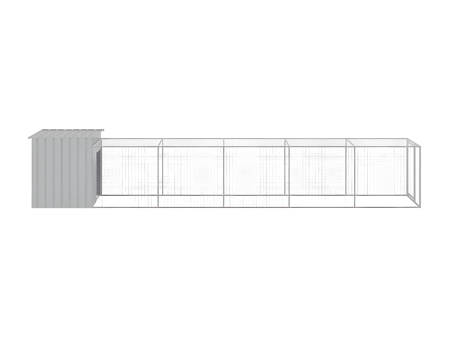 Gallinero con corral acero galvanizado gris claro 110x609x110cm ES199961