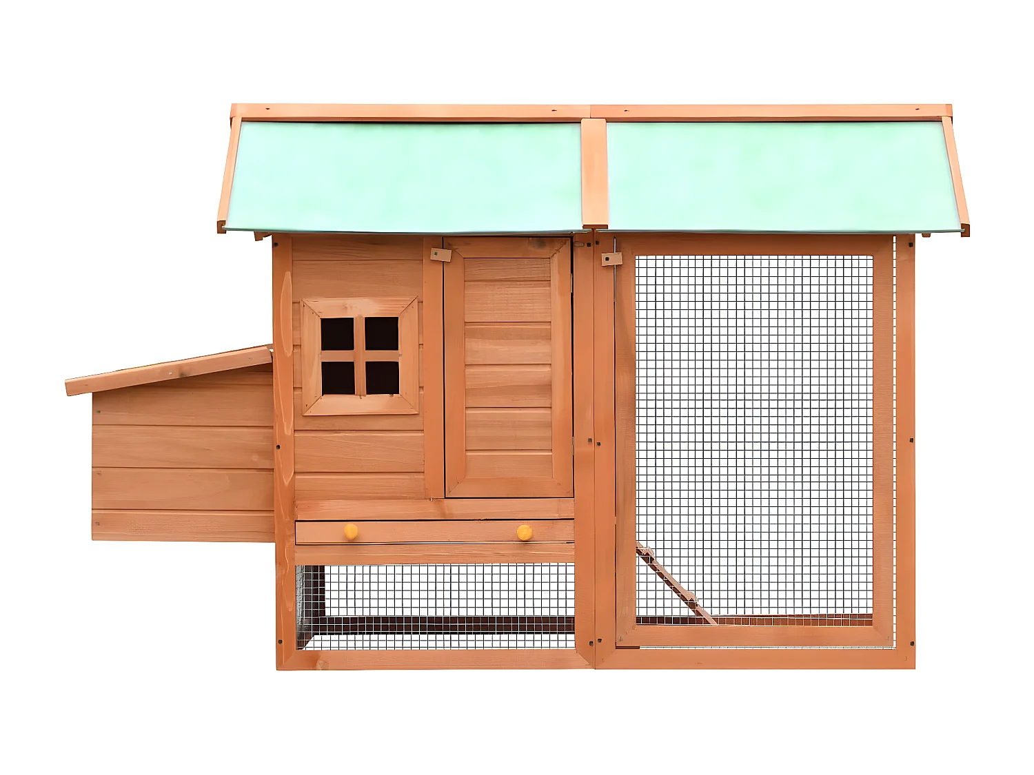 Galinheiro em madeira de pinho e abeto maciça 170x81x110 cm PT539581