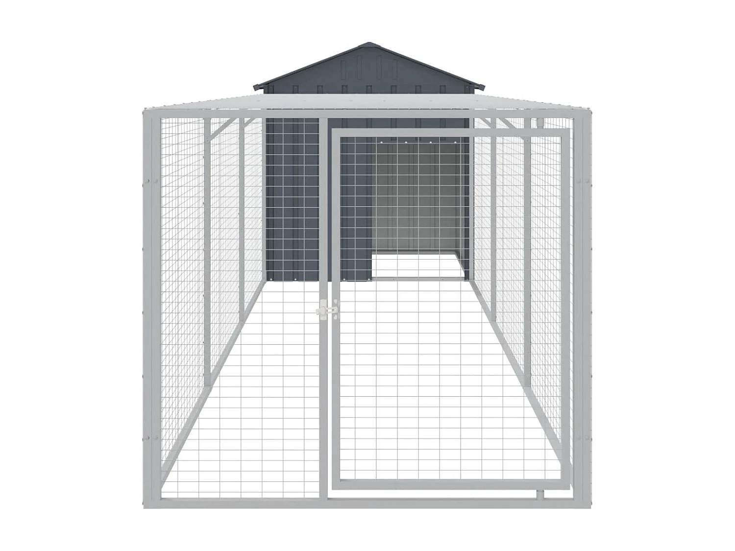 Galinheiro com anexo 117x405x123 cm aço galvanizado antracite PT557275