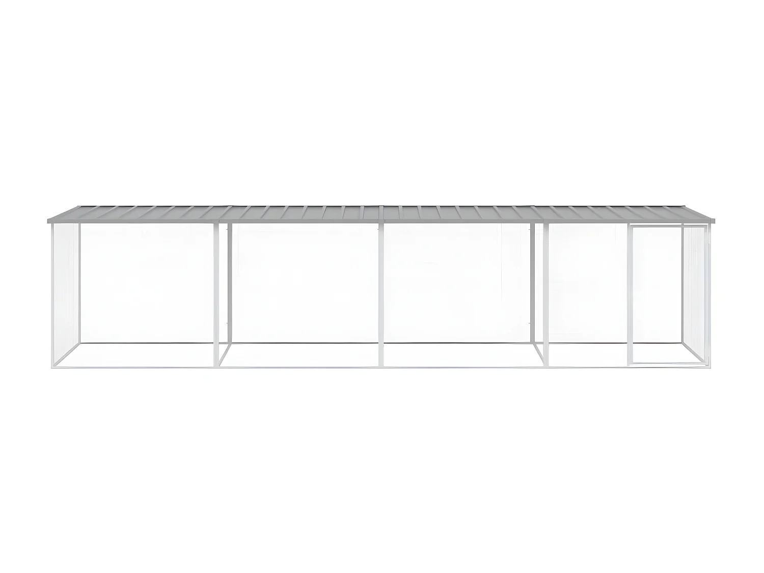 Poulailler avec toit gris clair 403x98x90 cm acier galvanisé RG3Q49547