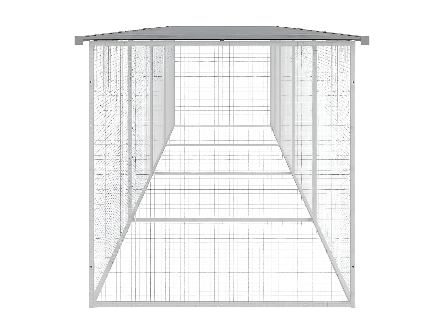 Poulailler avec toit gris clair 403x98x90 cm acier galvanisé RG3Q49547