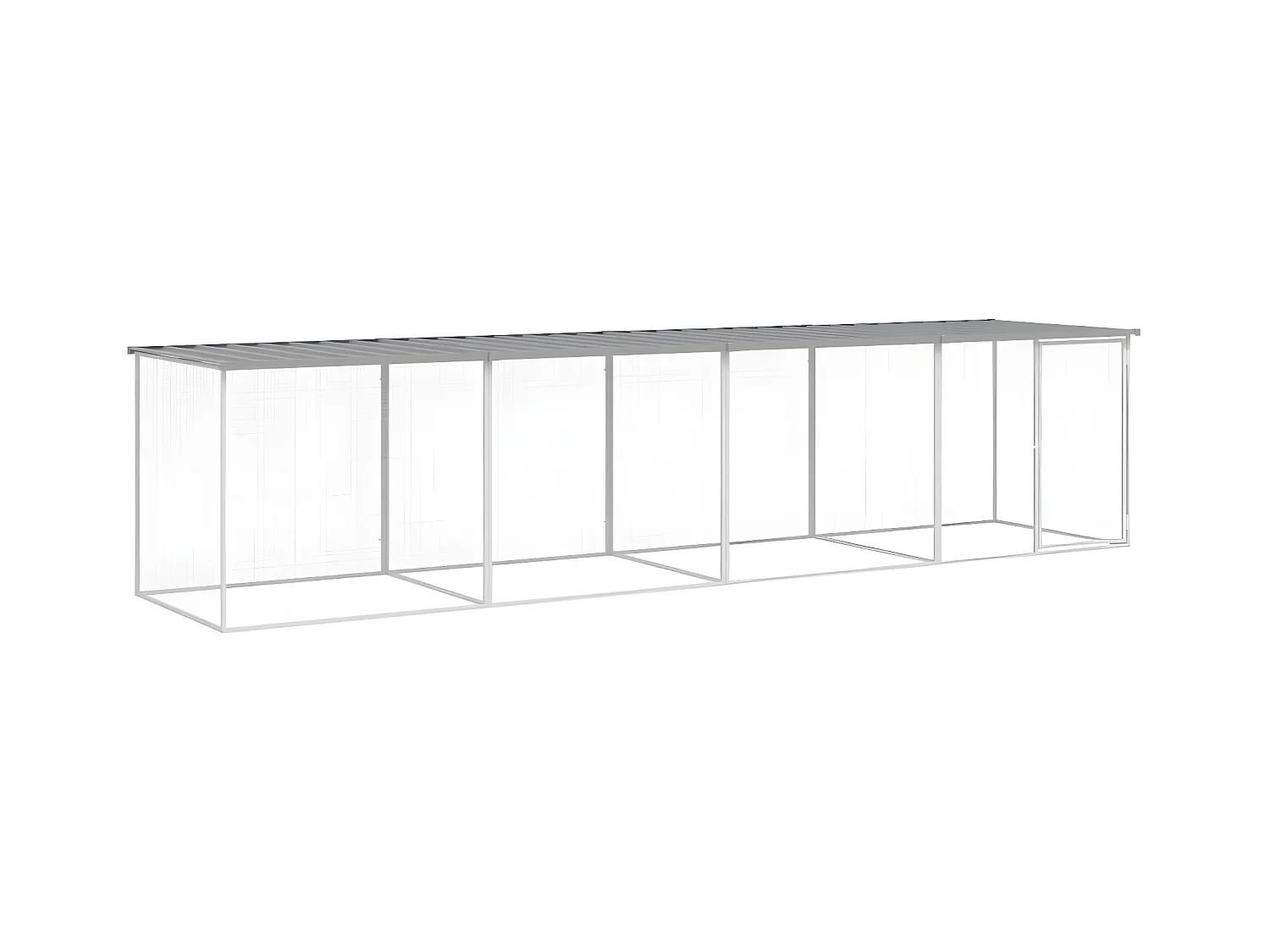 Poulailler avec toit gris clair 403x98x90 cm acier galvanisé RG3Q49547
