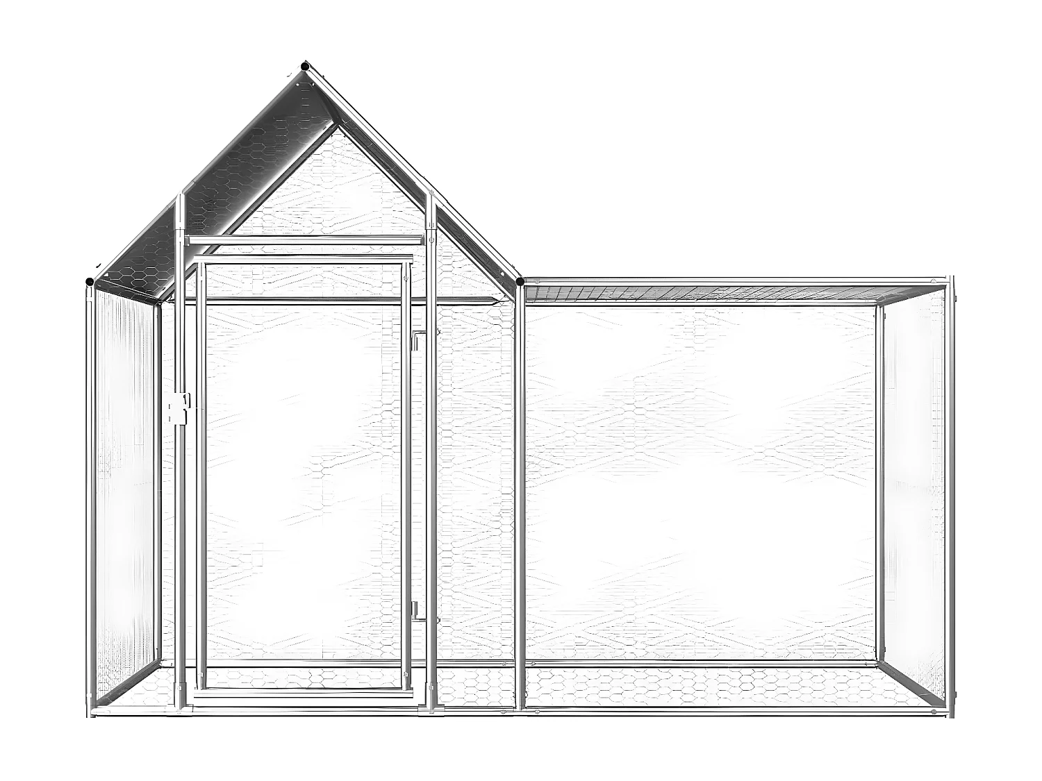 Poulailler 2 x 1 x 1,5 m Acier galvanisé RG3Q94212