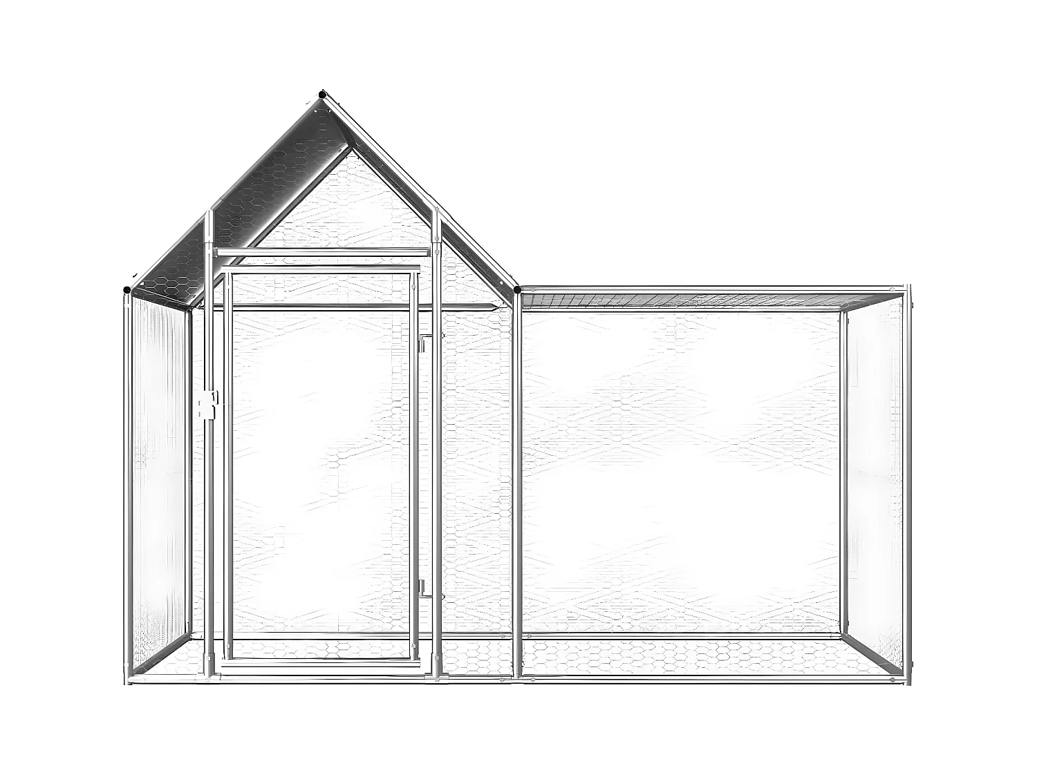 Poulailler 2 x 1 x 1,5 m Acier galvanisé RG3Q94212