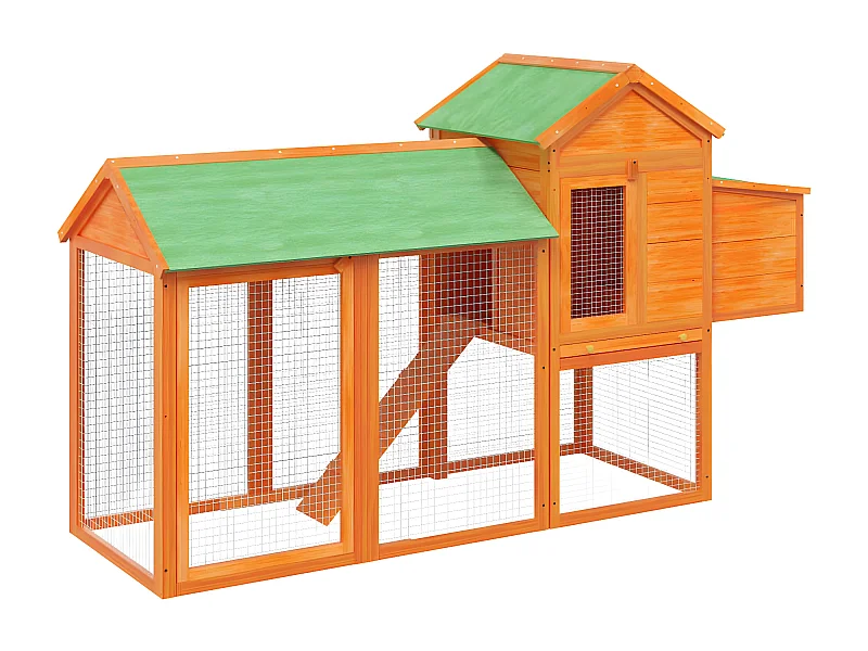 Poulailler marron 193x65x117 cm bois massif de pin RG3Q88846