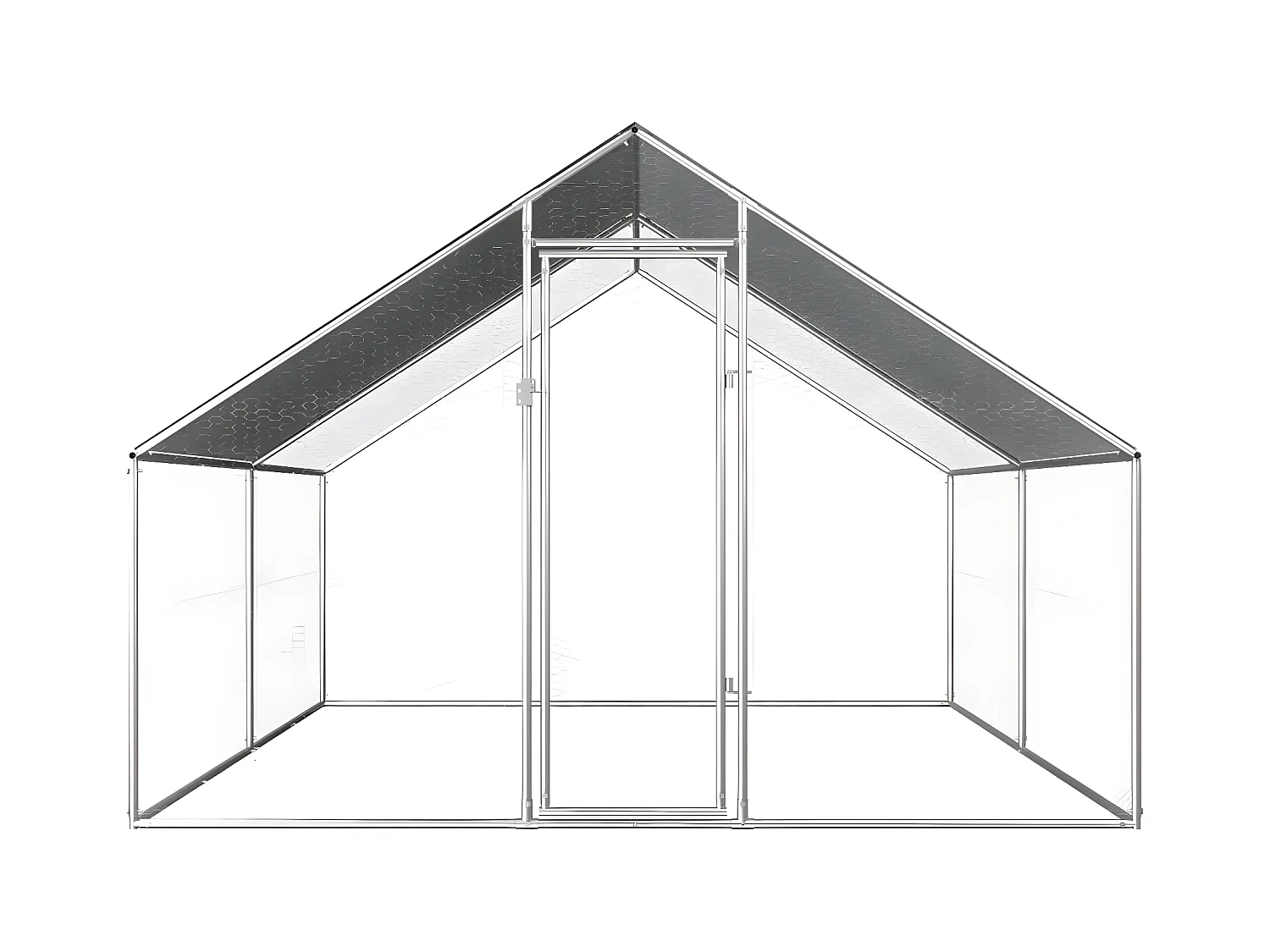 Poulailler d'extérieur 2,75 x 4 x 1,92 m Acier galvanisé RG3Q17354