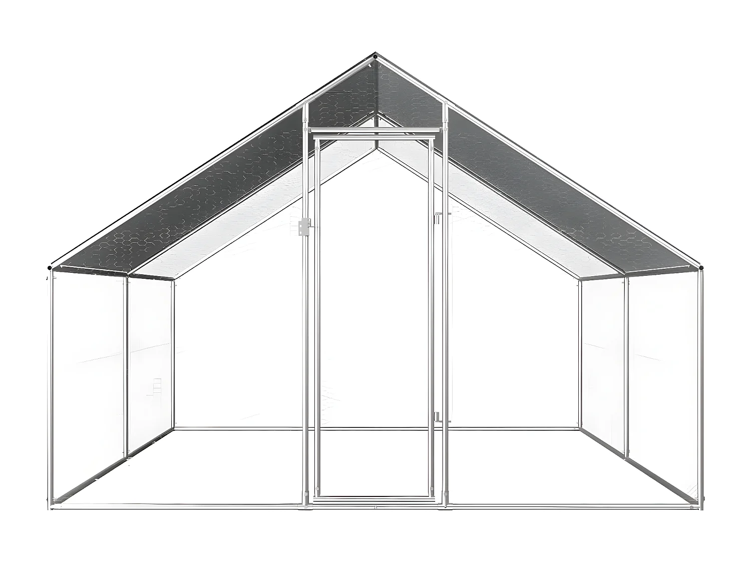 Poulailler d'extérieur 2,75 x 4 x 1,92 m Acier galvanisé RG3Q17354