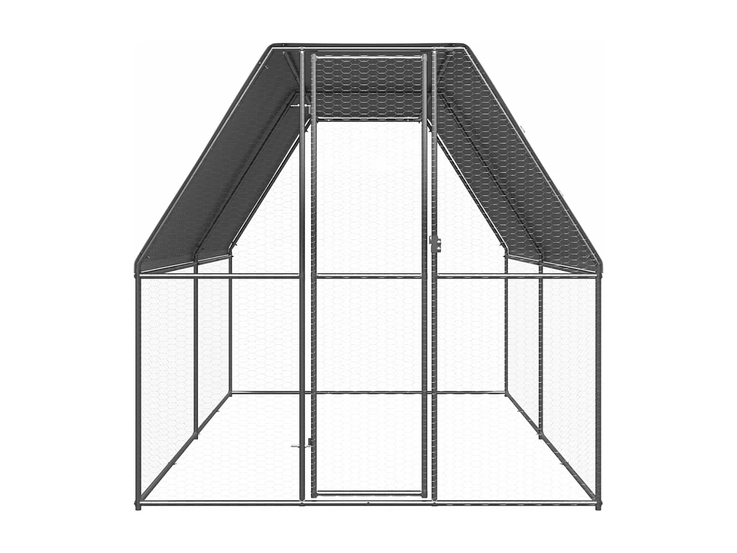 Galinheiro de exterior 2x4x2 m aço galvanizado PT526160