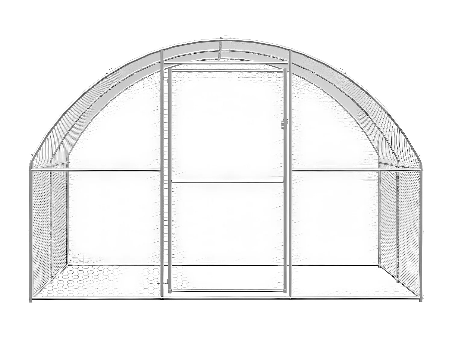 Galinheiro de exterior 3x4x2 m aço galvanizado PT931572