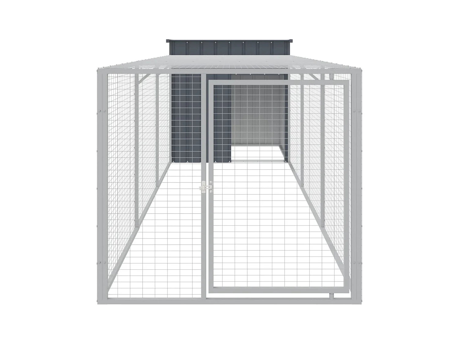 Galinheiro com anexo 110x405x110 cm aço galvanizado antracite PT400291