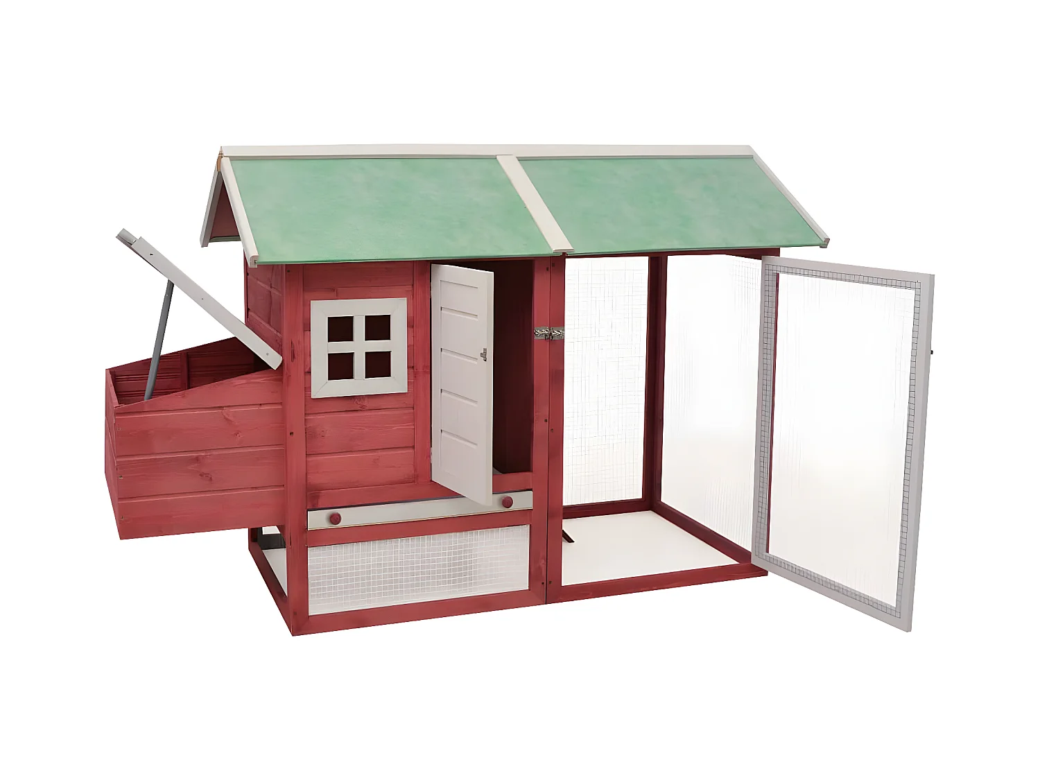 Poulailler Rouge 170x81x110 cm Bois de pin massif et sapin RG3Q89197