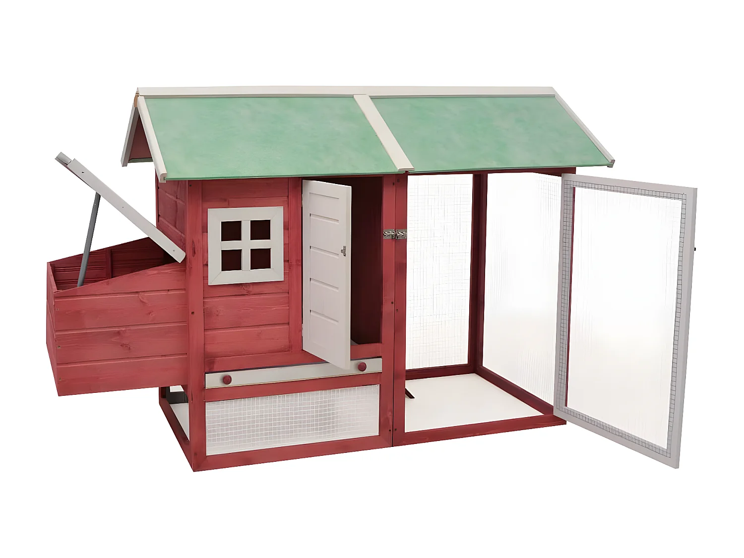 Poulailler Rouge 170x81x110 cm Bois de pin massif et sapin RG3Q89197