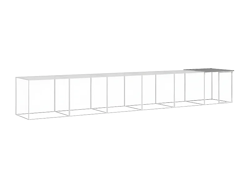 Poulailler avec toit gris clair 603x98x90 cm acier galvanisé RG3Q58983