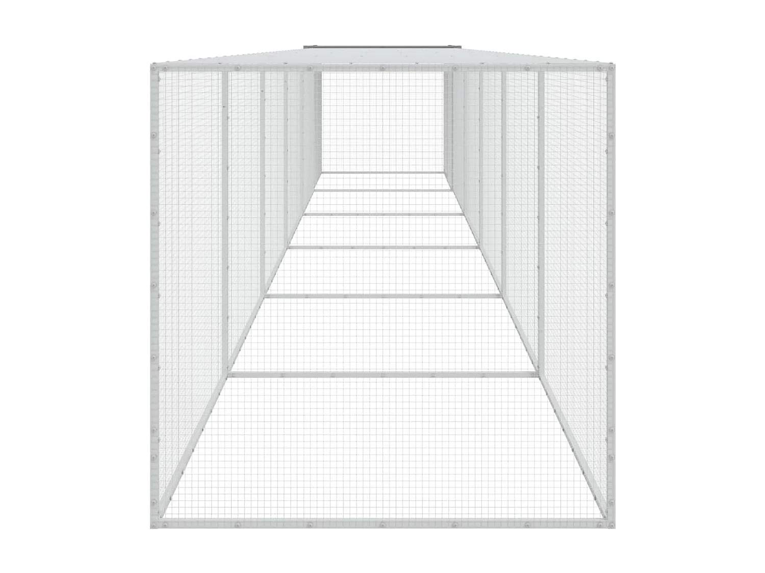 Gallinero con techo acero galvanizado gris claro 603x98x90 cm ES977724