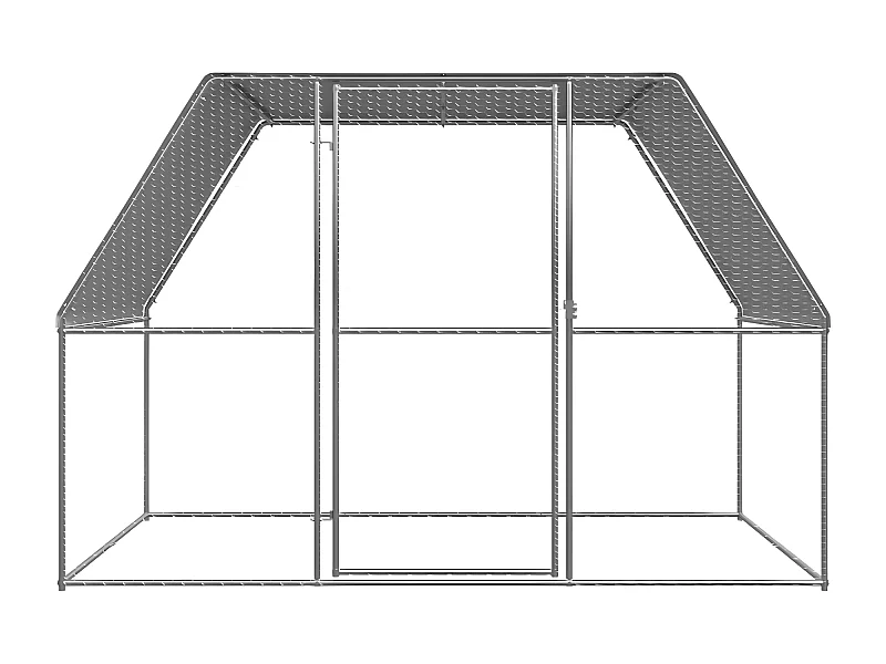 Galinheiro 3x2x2 m aço galvanizado prateado e cinzento PT744310