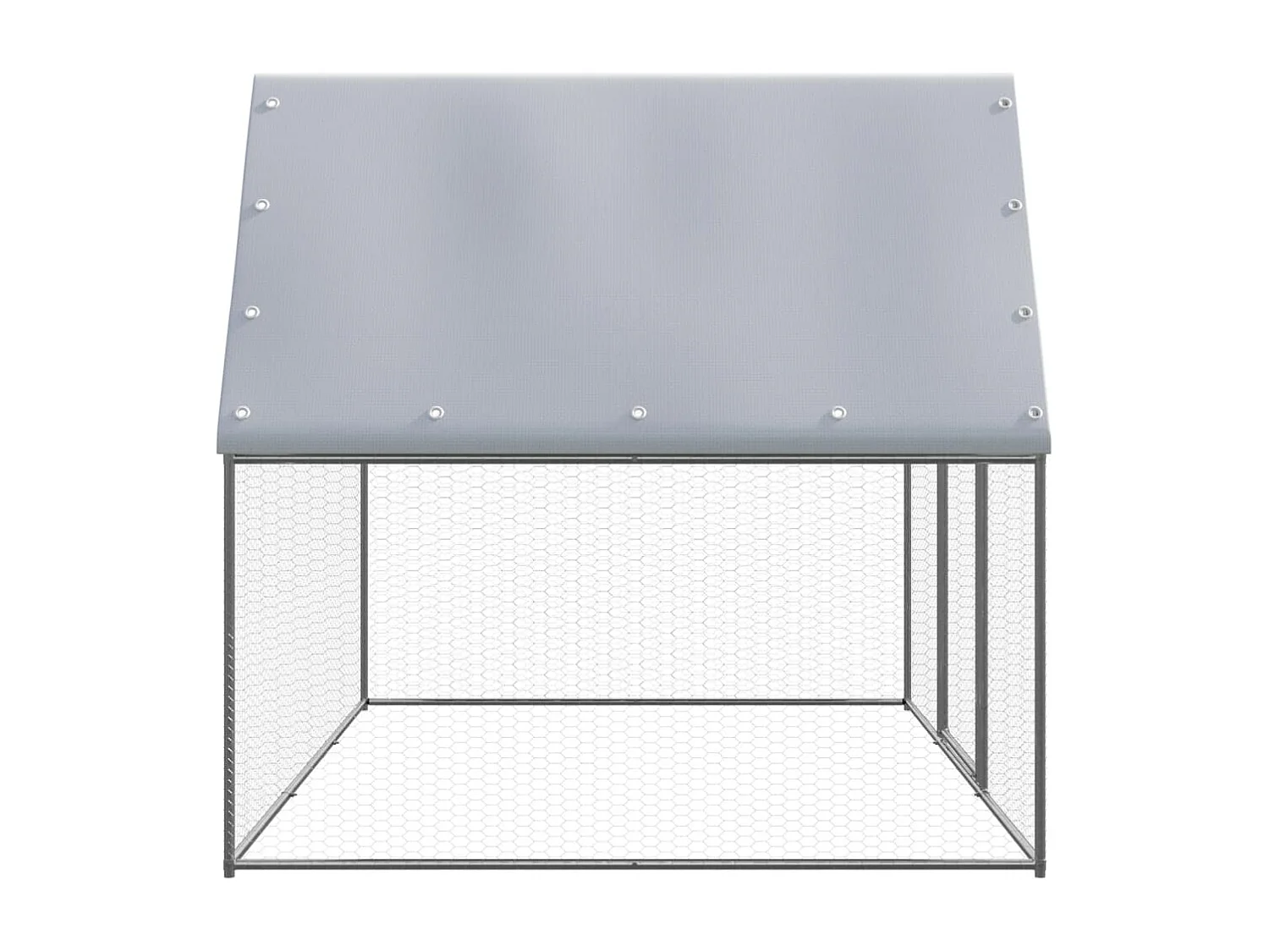 Galinheiro 3x2x2 m aço galvanizado prateado e cinzento PT744310