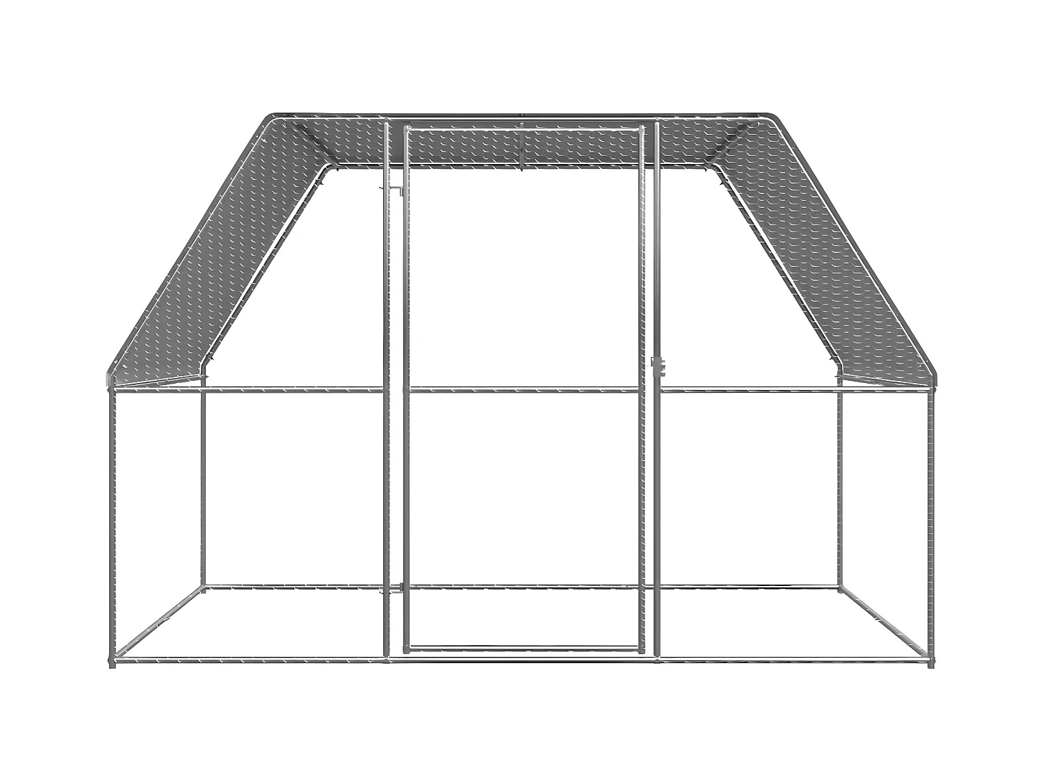 Poulailler argenté et gris 3x2x2 m acier galvanisé RG3Q29048