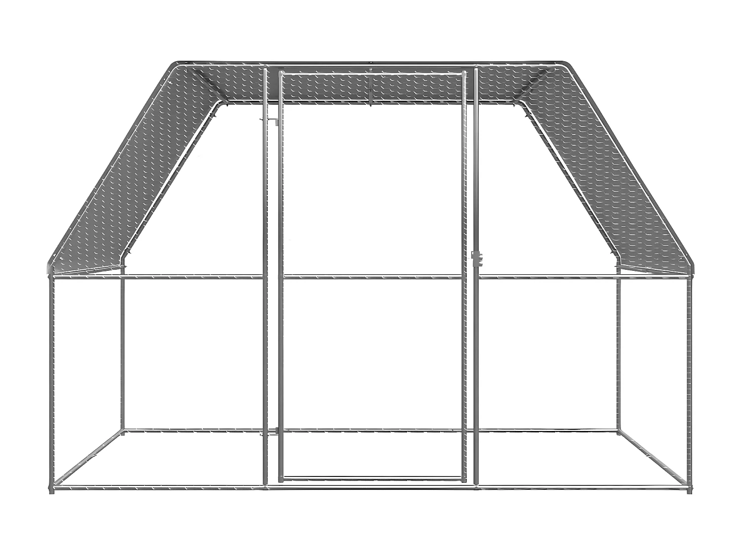Poulailler argenté et gris 3x2x2 m acier galvanisé RG3Q29048