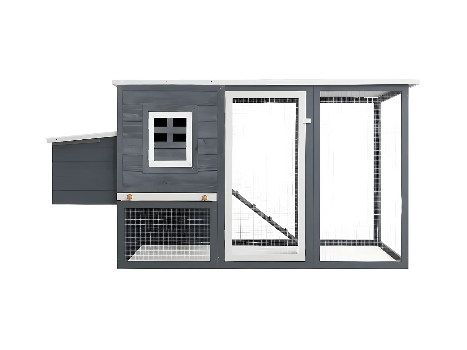 Poulailler d'extérieur avec 1 nichoir Gris Bois RG3Q66107