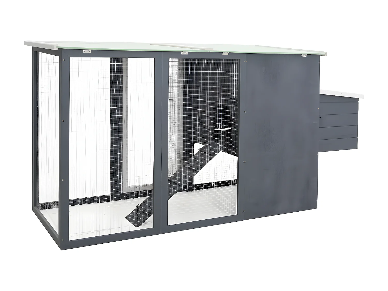 Gallinero con 1 jaula para huevos madera gris ES215169