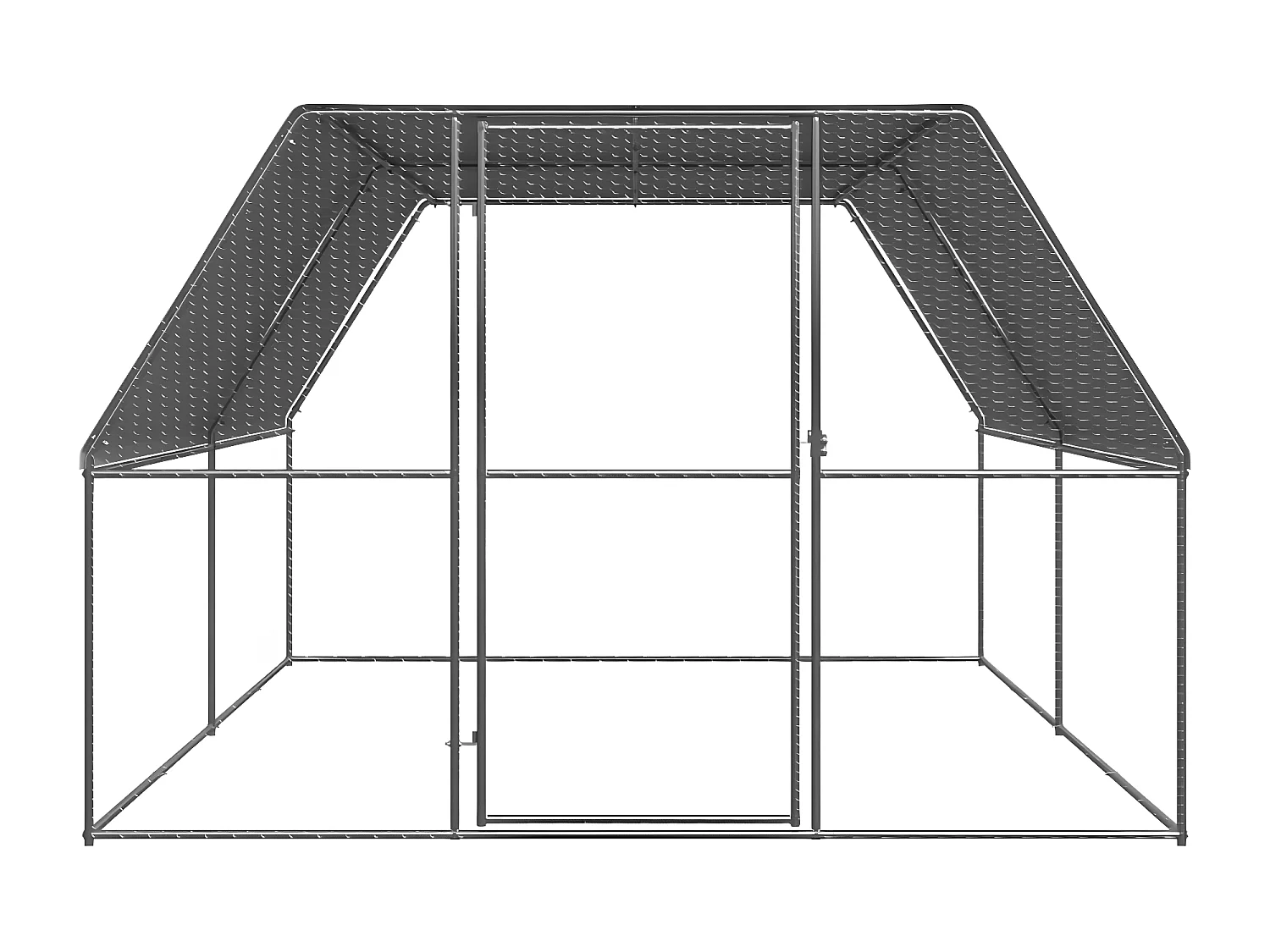 Galinheiro de exterior 3x4x2 m aço galvanizado PT378972