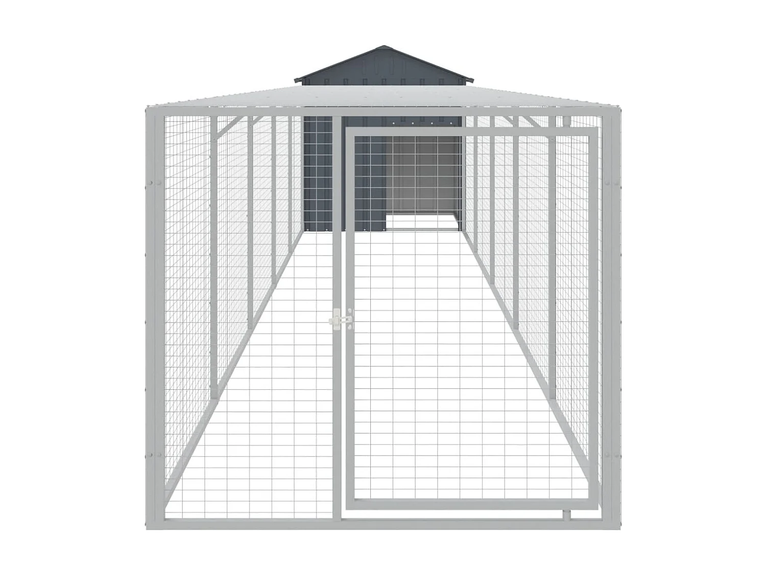 Galinheiro com anexo 117x609x123 cm aço galvanizado antracite PT315318