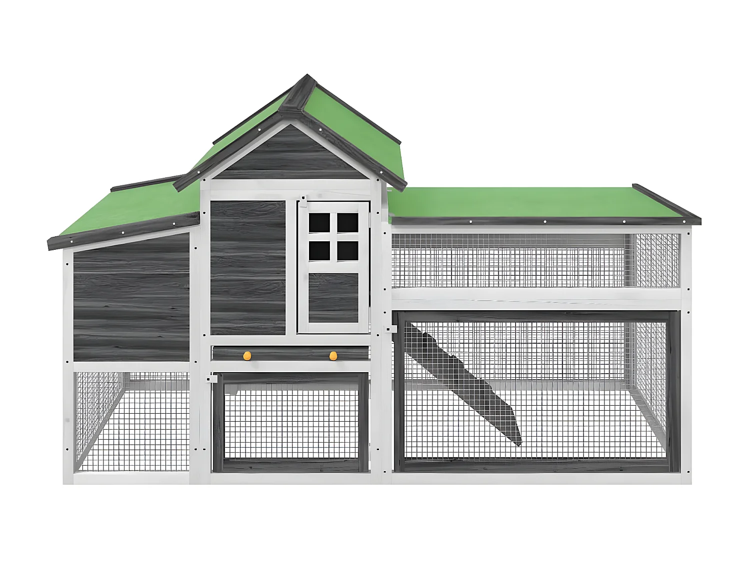 Poulailler gris 186,5x58,5x113 cm bois massif de pin RG3Q89787