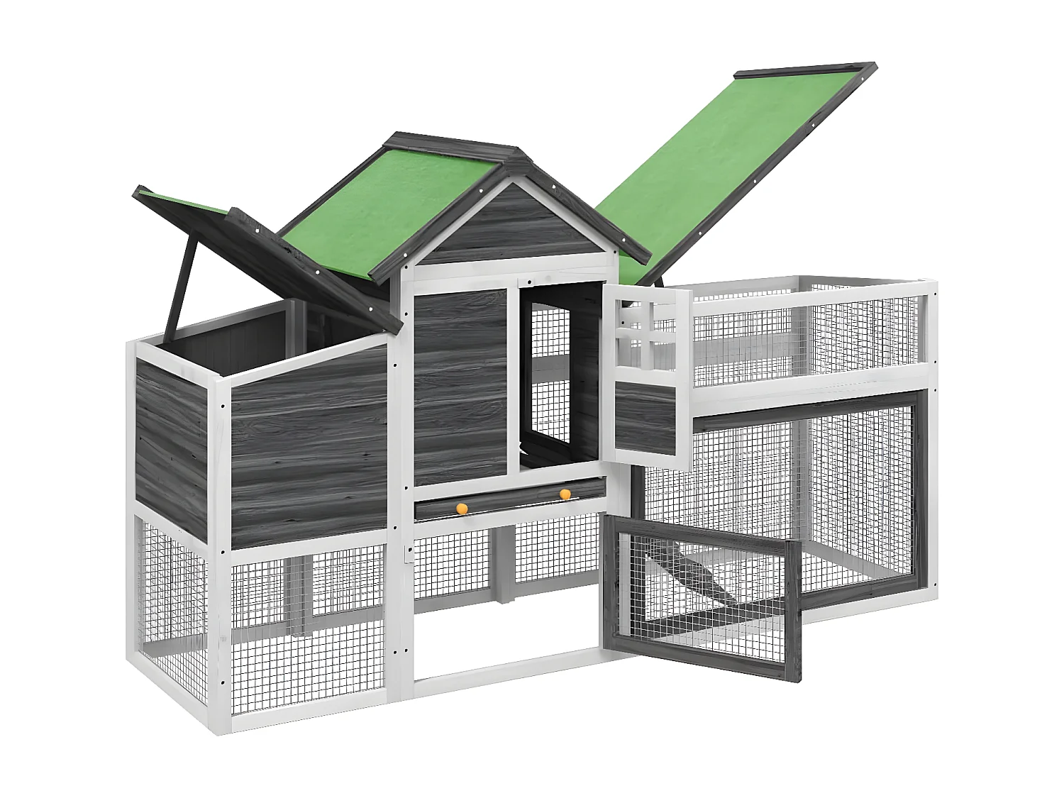 Poulailler gris 186,5x58,5x113 cm bois massif de pin RG3Q89787