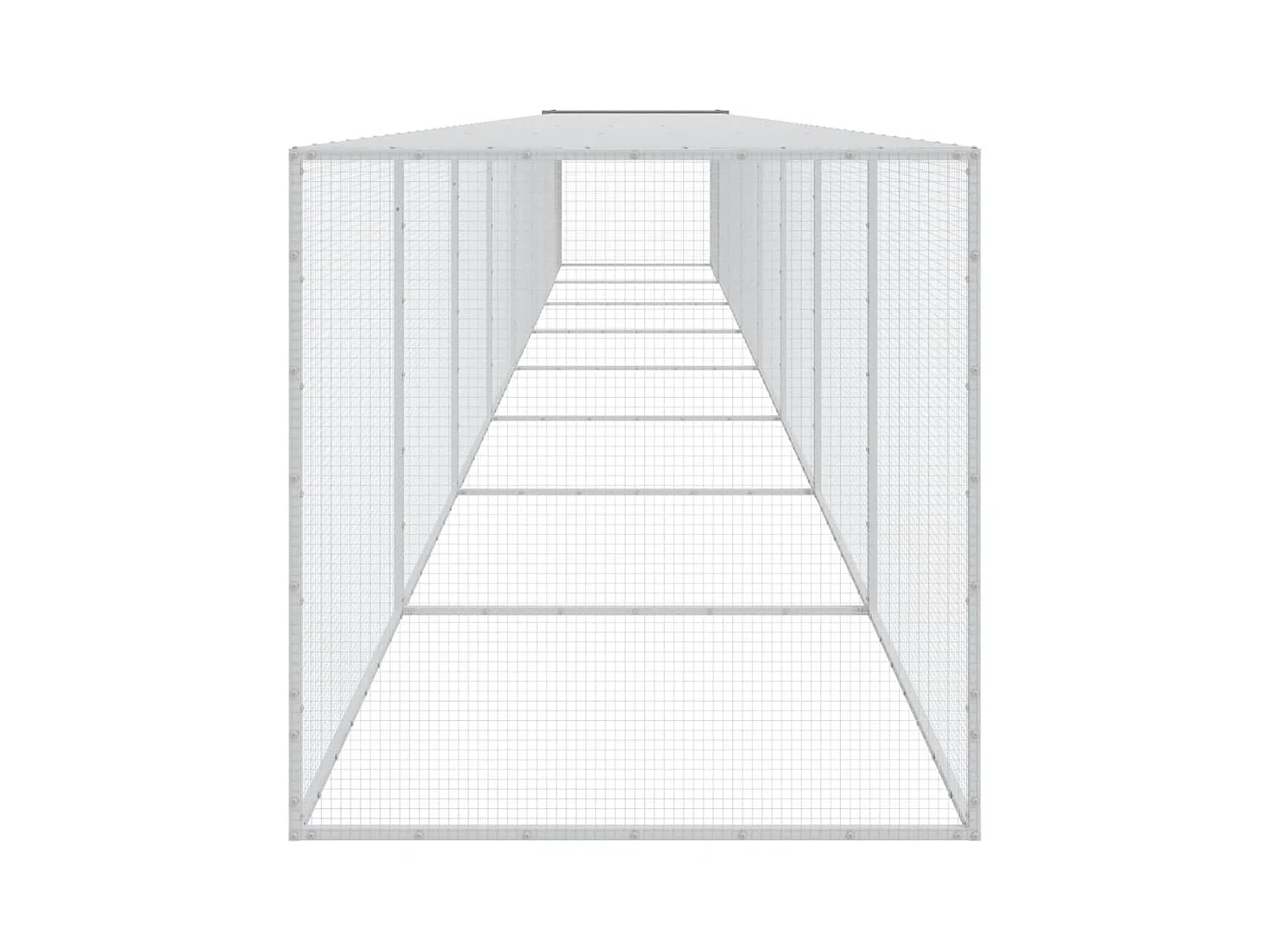 Galinheiro com teto 803x98x90 cm aço galvanizado cinza-claro PT348385