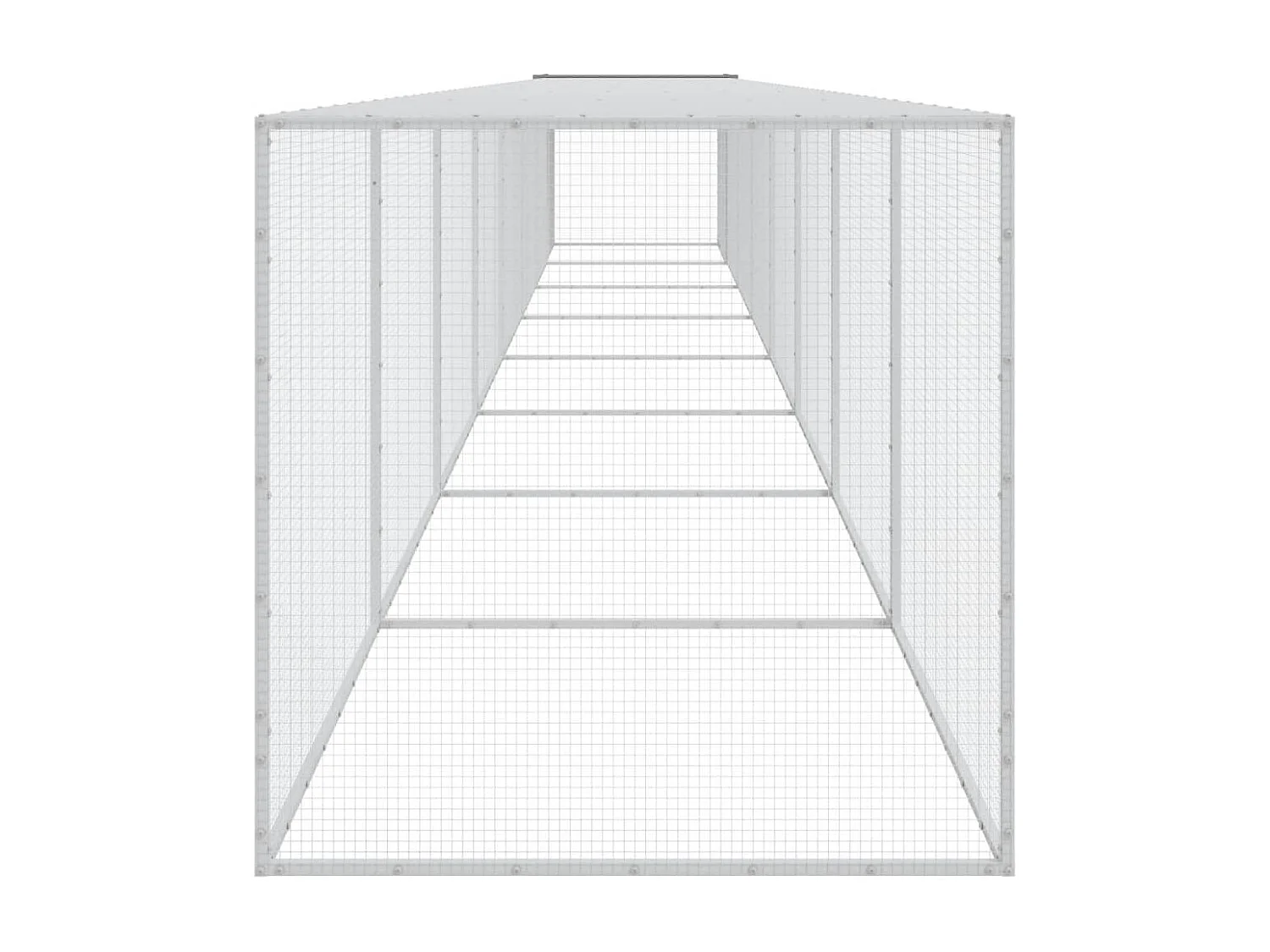 Galinheiro com teto 803x98x90 cm aço galvanizado cinza-claro PT348385