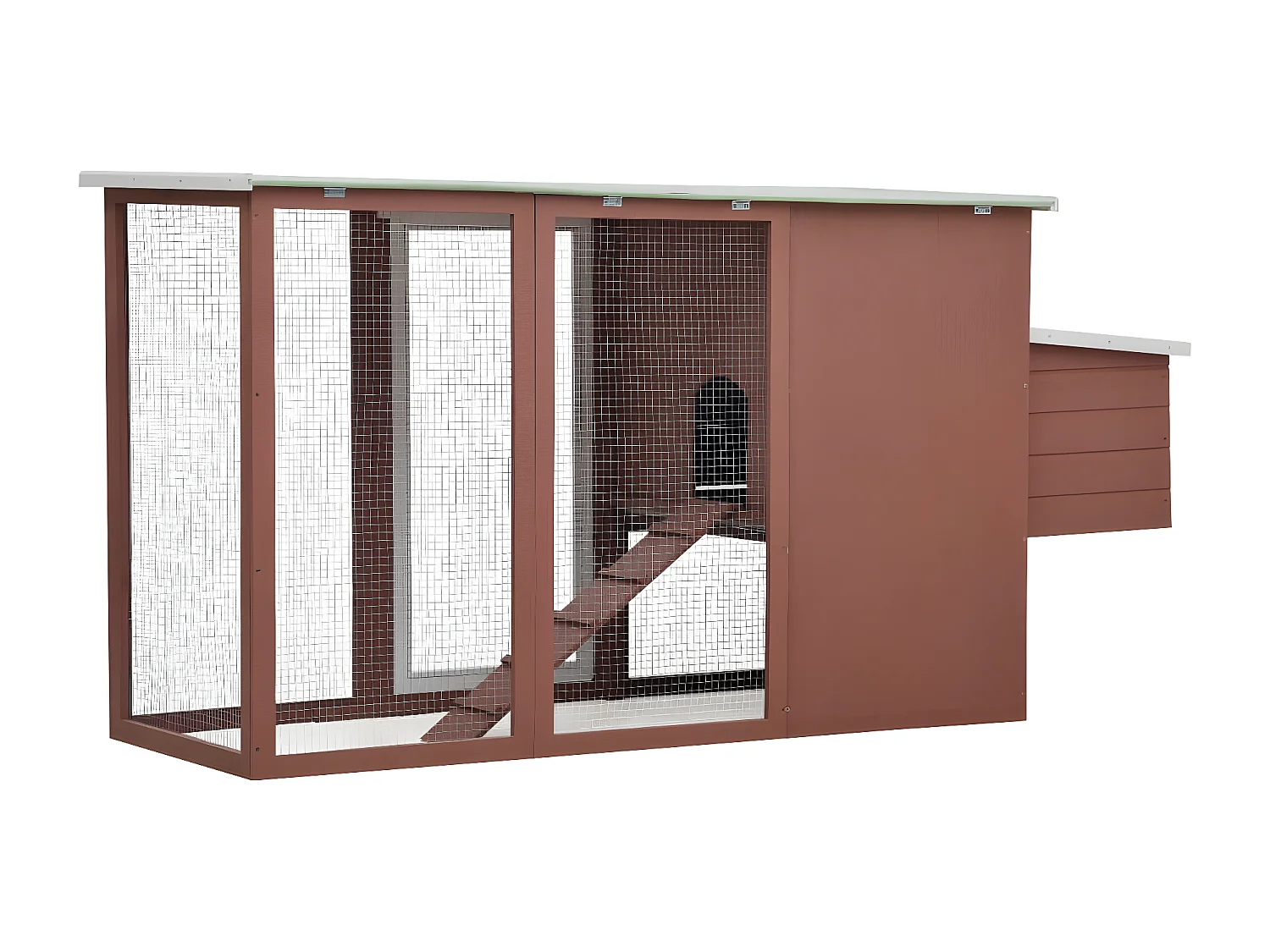 Galinheiro de exterior com gaiola para ovos madeira castanho PT749985