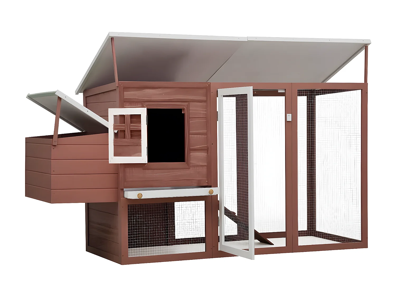 Gallinero con 1 jaula para huevos madera marrón ES252911