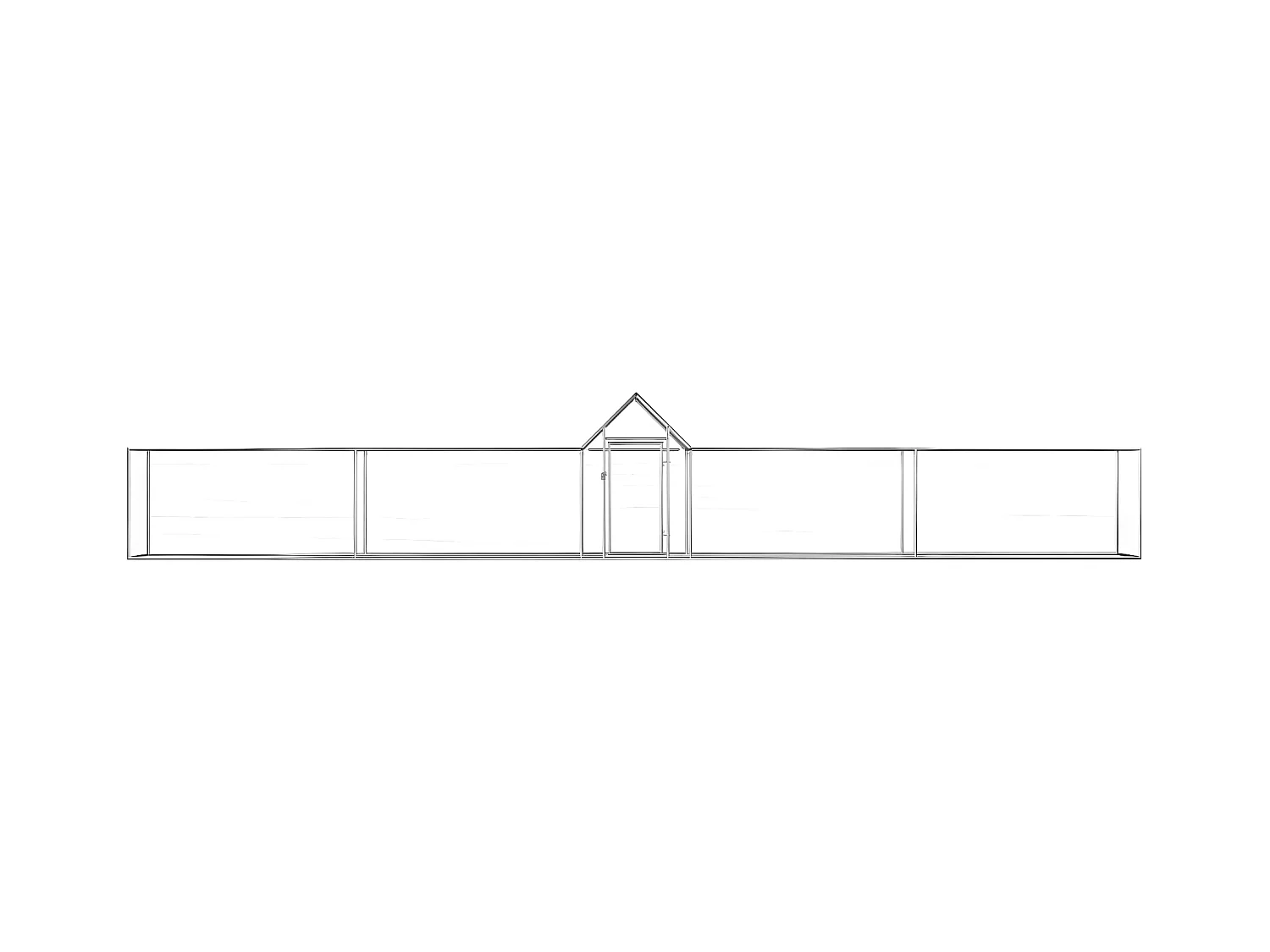 Poulailler 9 x 1 x 1,5 m Acier galvanisé RG3Q25250