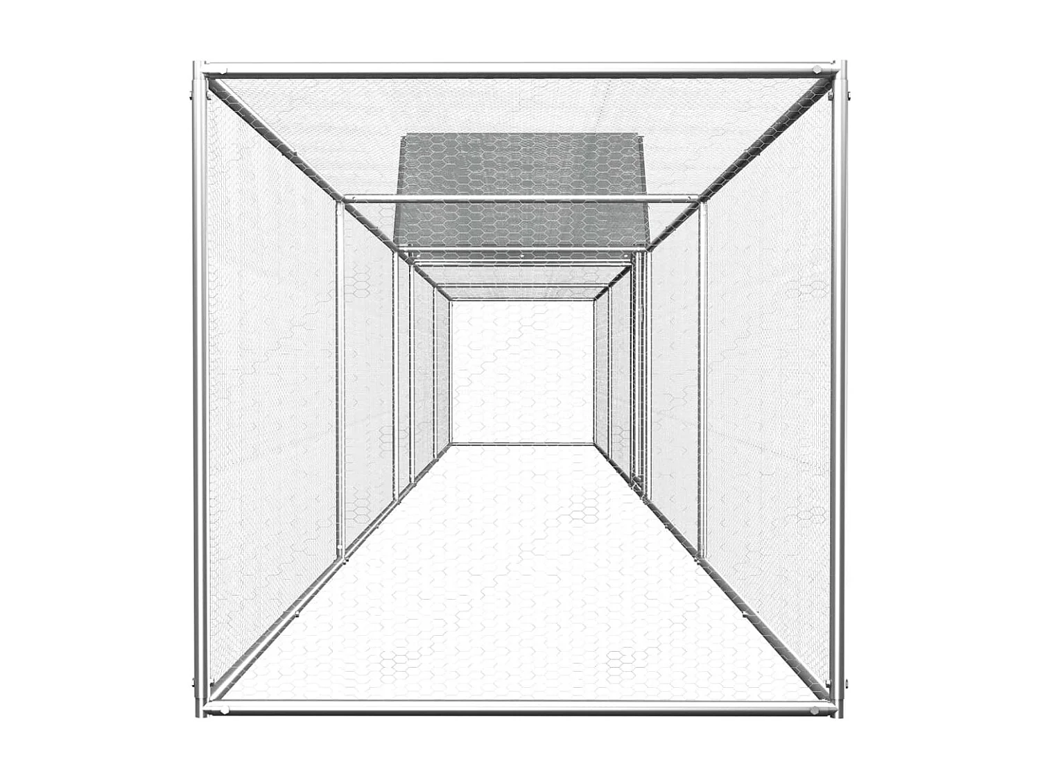 Poulailler 9 x 1 x 1,5 m Acier galvanisé RG3Q25250