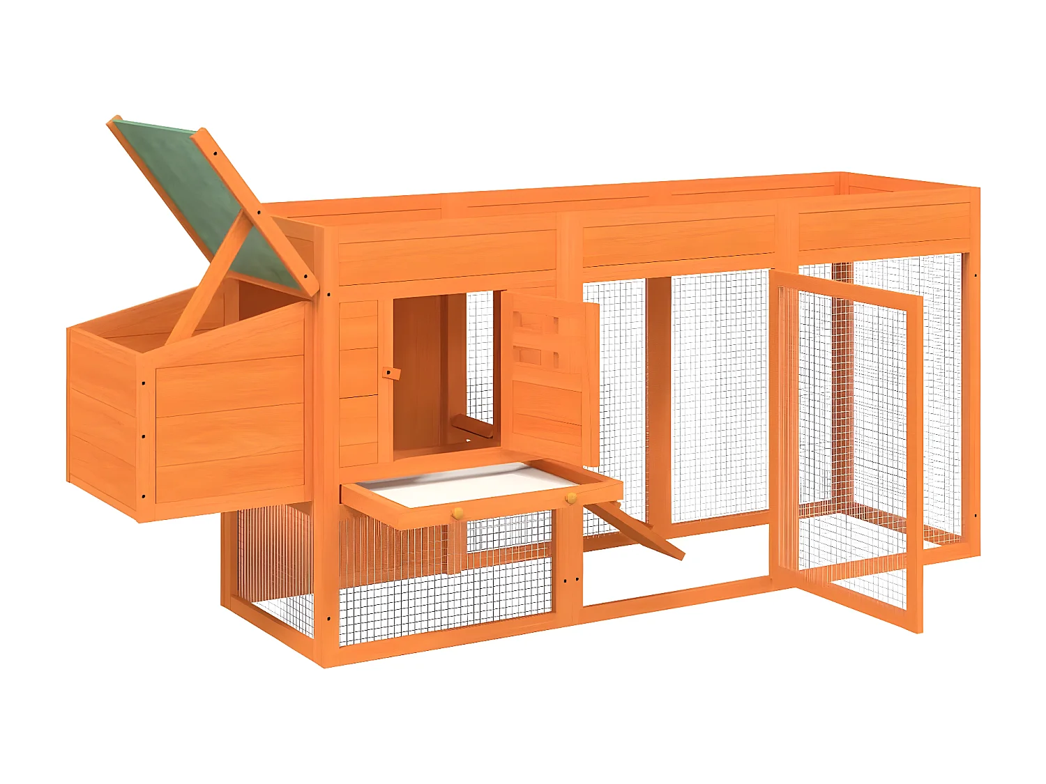 Galinheiro 204x50x84 cm madeira de pinho maciça castanho PT669669