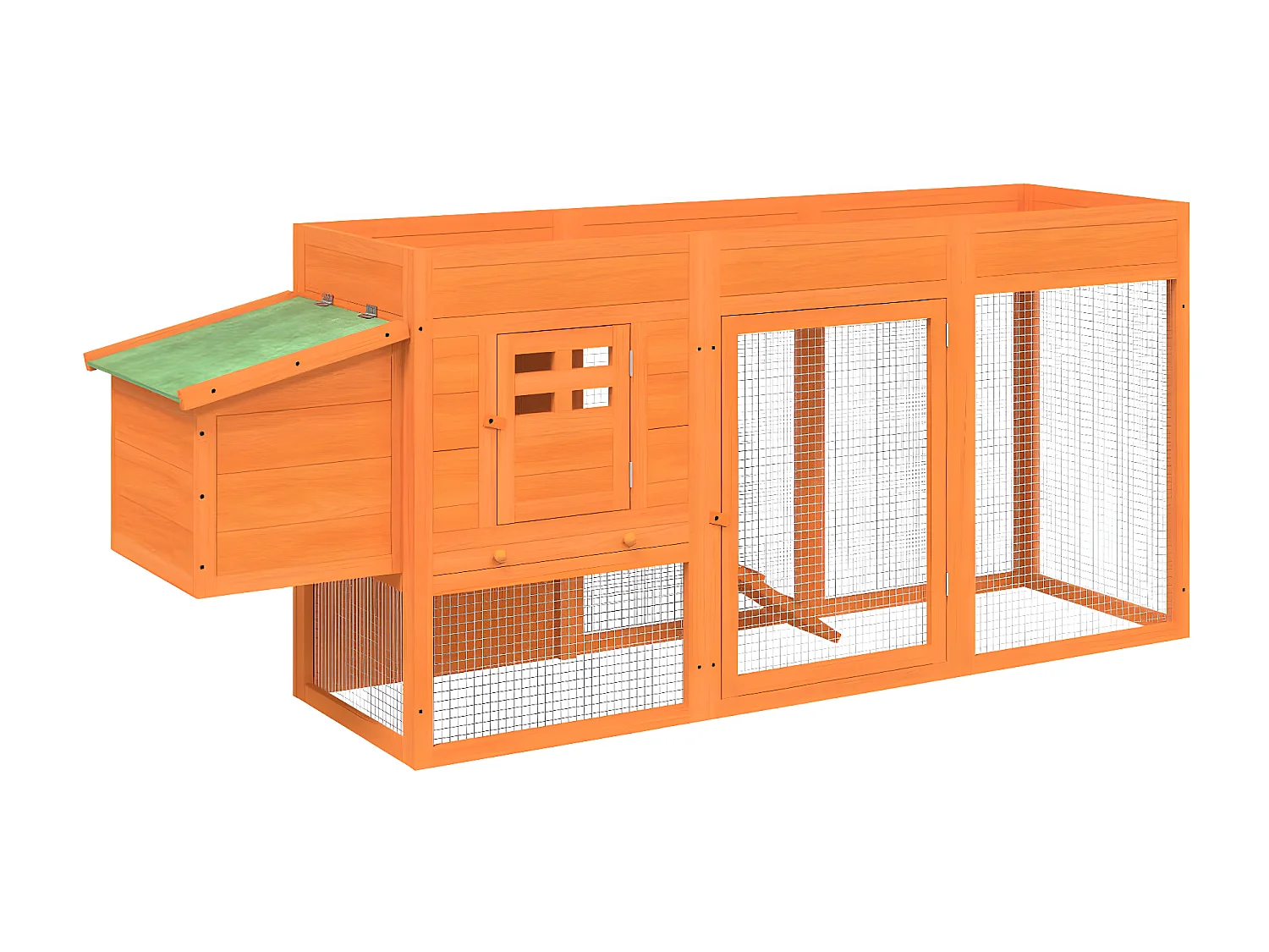 Poulailler marron 204x50x84 cm bois massif de pin RG3Q28815