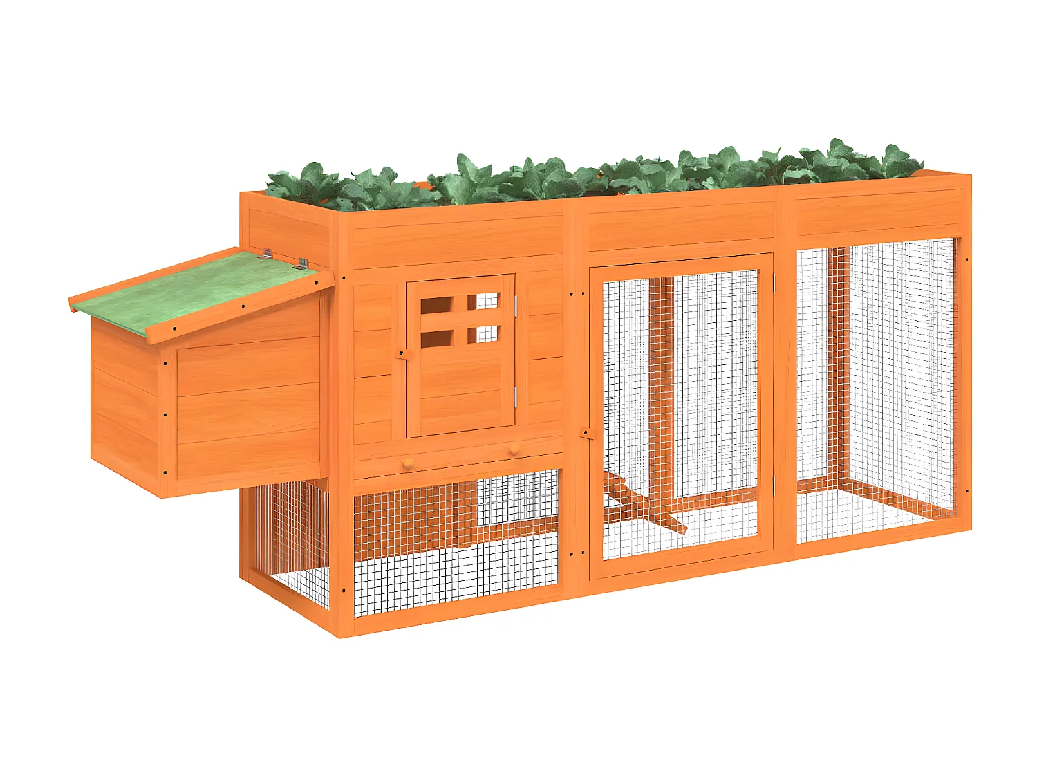 Poulailler marron 204x50x84 cm bois massif de pin RG3Q28815