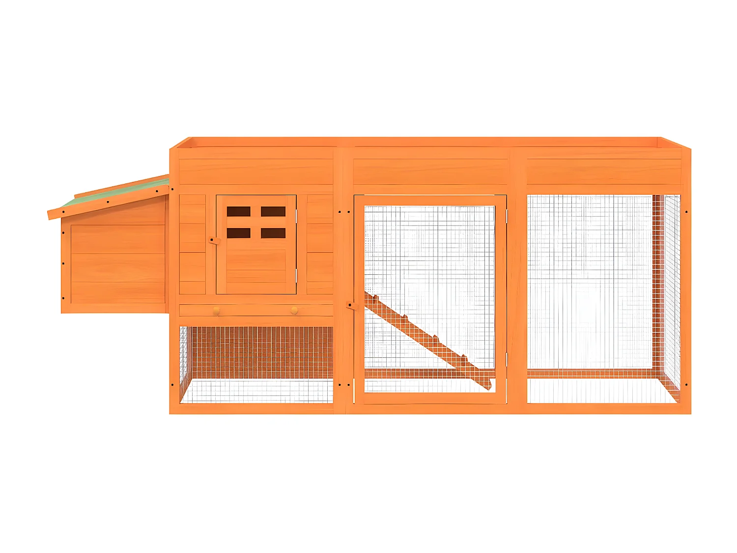 Poulailler marron 204x50x84 cm bois massif de pin RG3Q28815