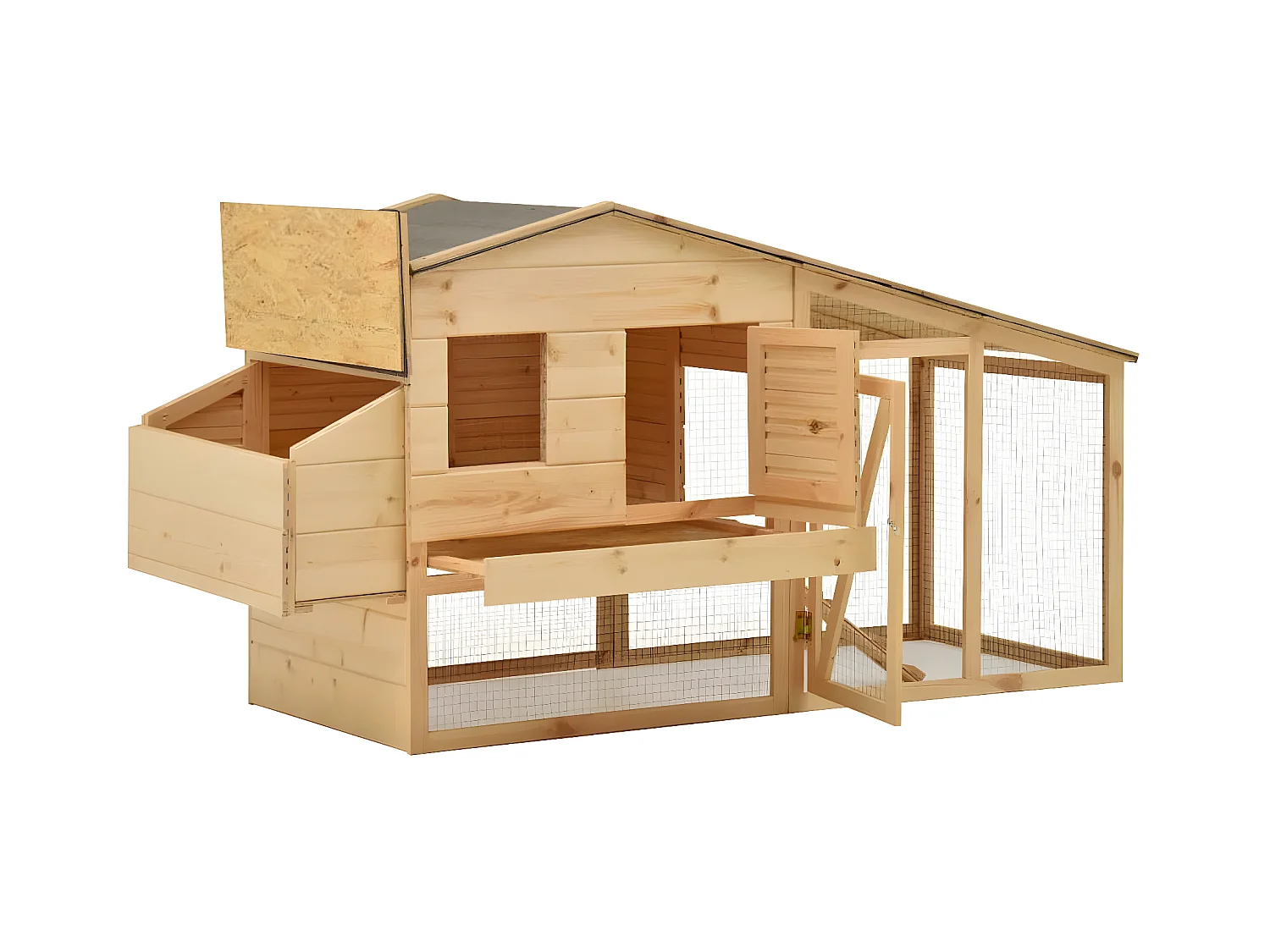 Poulailler Bois de pin massif 178x67x92 cm RG3Q74610
