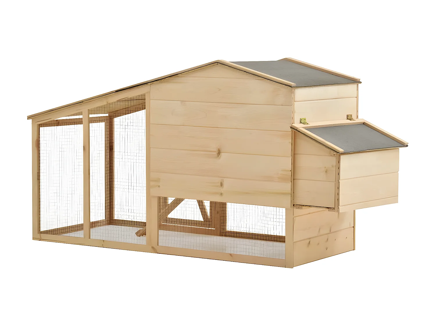 Galinheiro em madeira de pinho maciça 178x67x92 cm PT154659