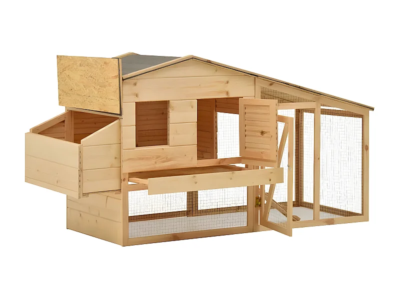 Poulailler Bois de pin massif 178x67x92 cm RG3Q74610