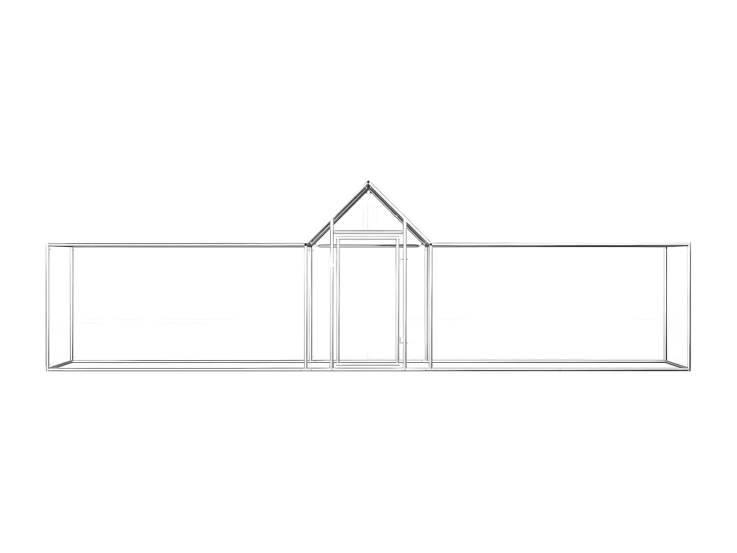 Galinheiro 5x1x1,5 m aço galvanizado PT606685